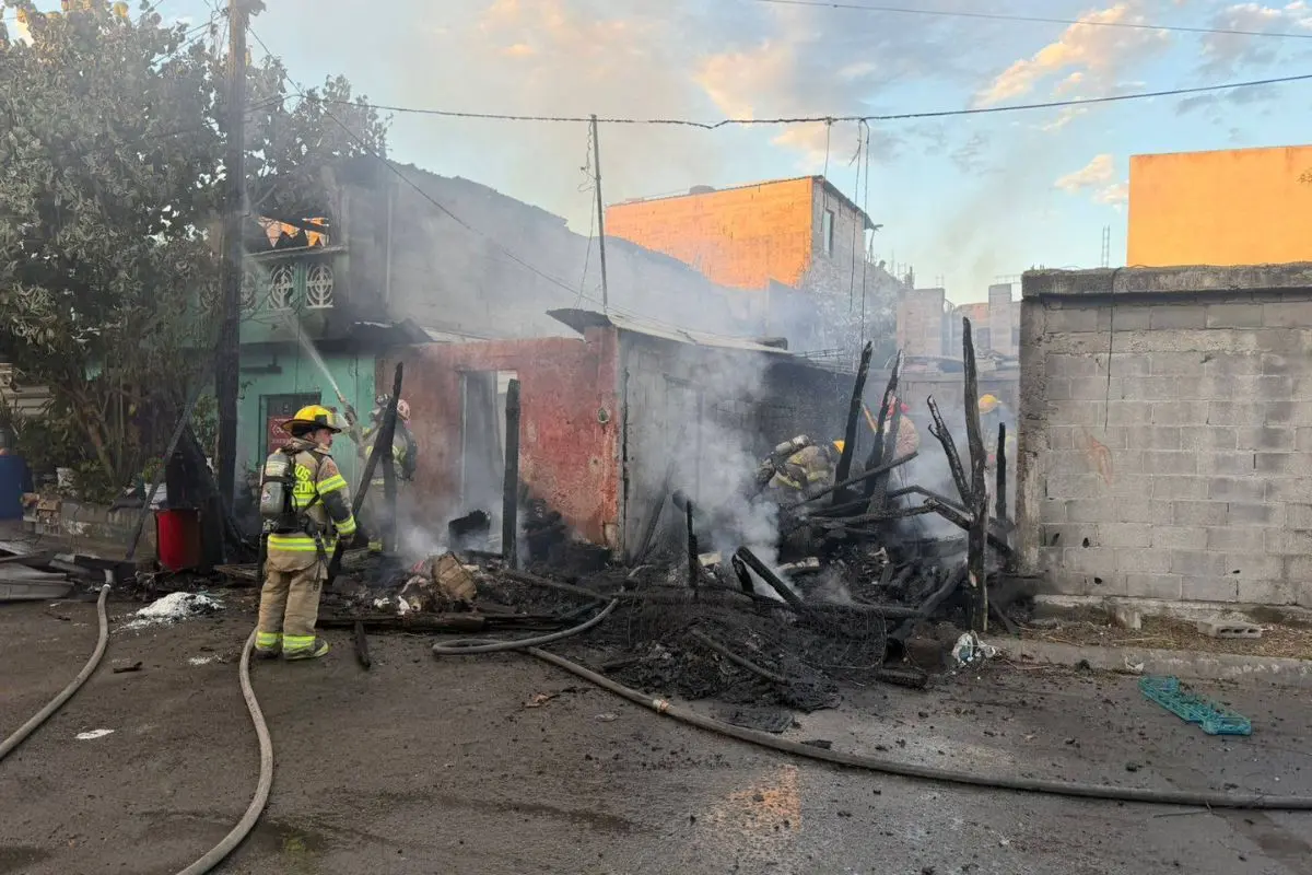 Incendio en vivienda de Apodaca. Foto: PCNL