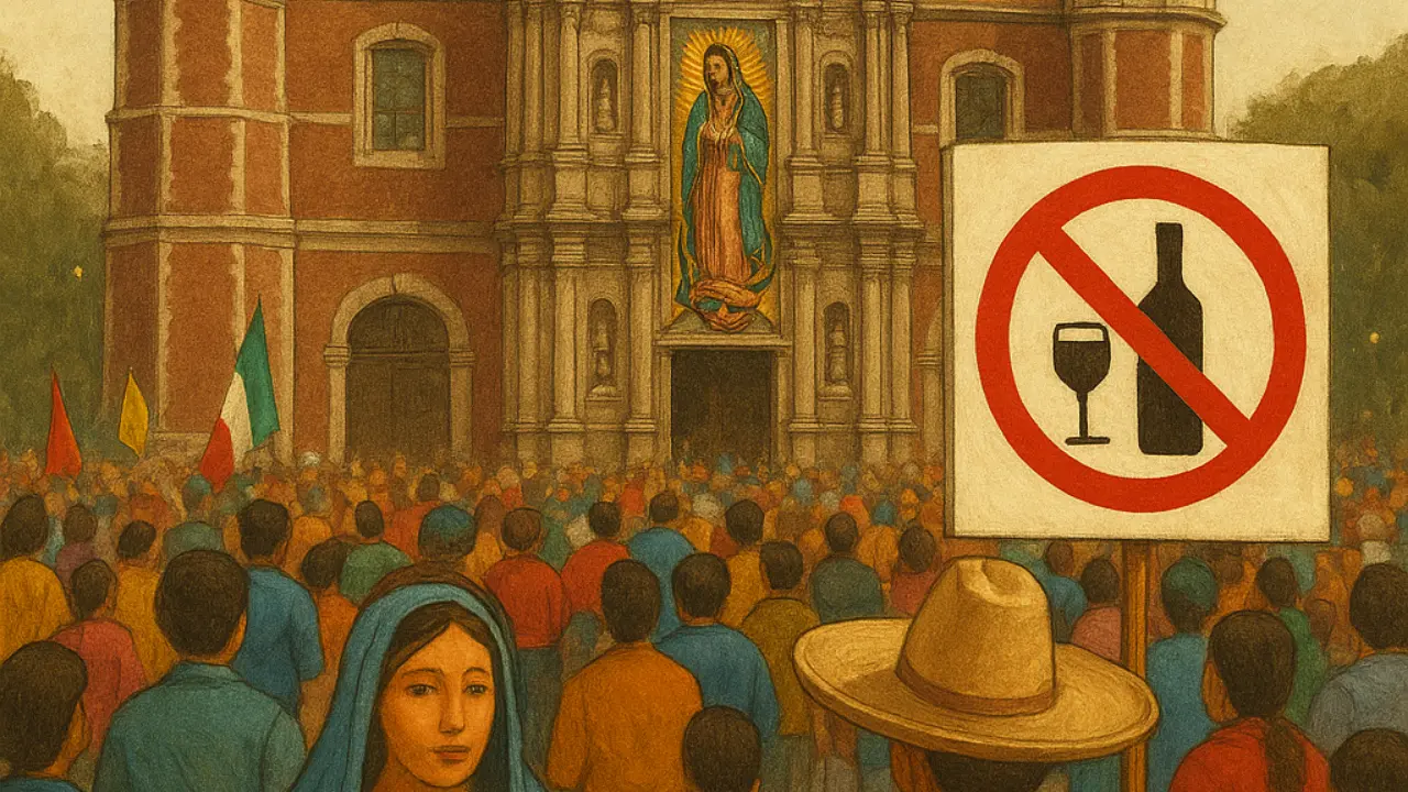 Ley seca por festejos en la Basílica de Guadalupe. Foto: IA | Canva
