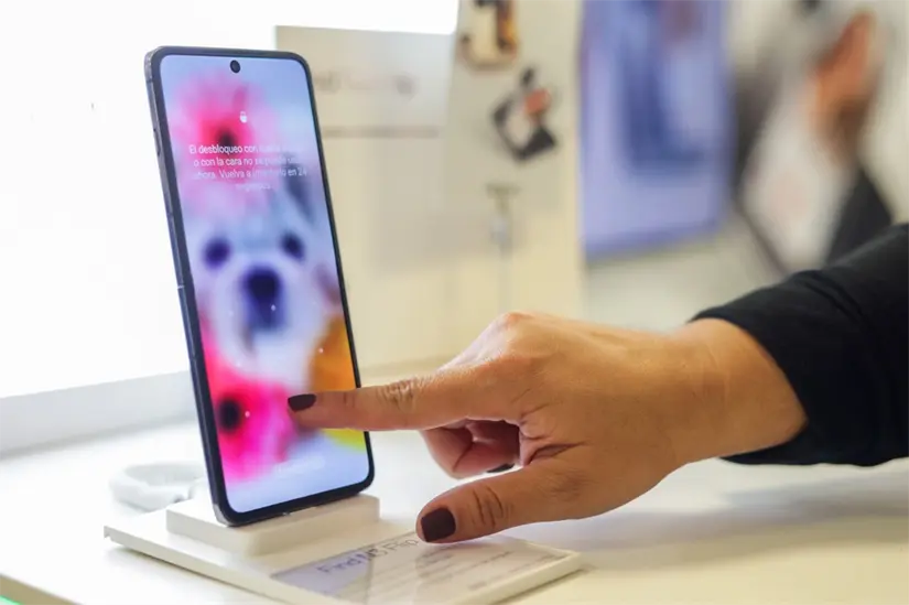 Pantalla de inicio de smartphone siendo manipulada. Foto: Jafet Moz