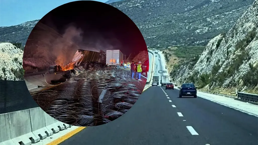 Autopista Monterrey - Saltillo es reabierta tras 14 horas de cierre por el choque múltiple e incendio