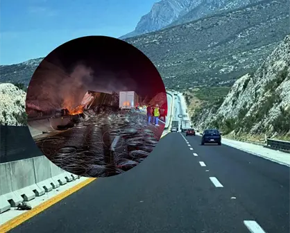 Autopista Monterrey - Saltillo es reabierta tras 14 horas de cierre por el choque múltiple e incendio