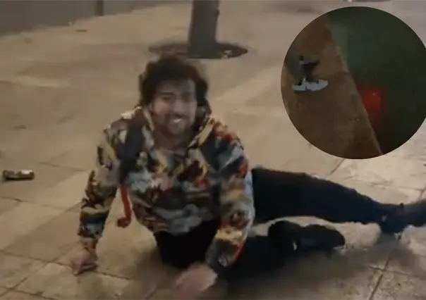 Joven pierde control de scooter y termina sumergido en el Santa Lucía en Monterrey I VIDEO