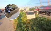 Fuerte accidente matutino se registra en la carretera Mérida-Cancún: todo quedó en daños materiales Fuerte accidente matutino se registra en la carretera Mérida-Cancún: todo quedó en daños materiales