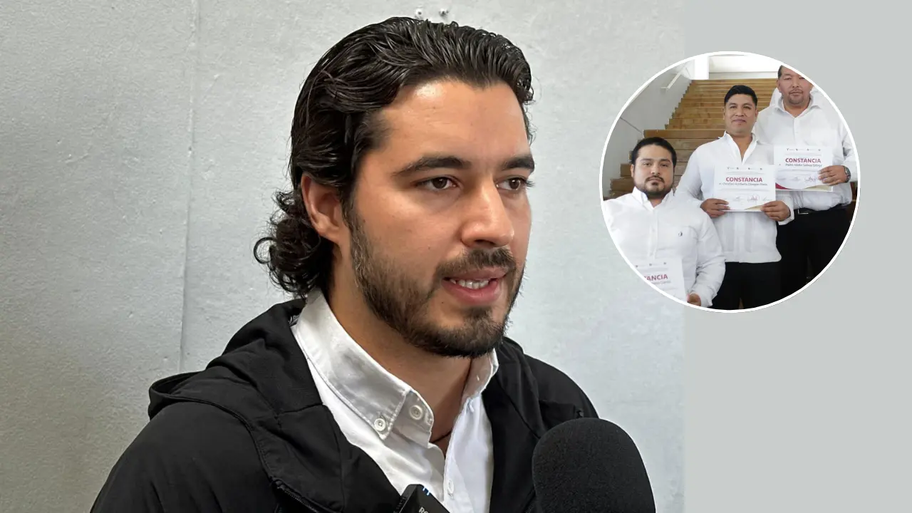 Luis Gerardo Illoldi, secretario de Trabajo y Previsión Social entrego 20 certificados a los choferes ya capacitados | Foto: Victoria Jiménez | STPST