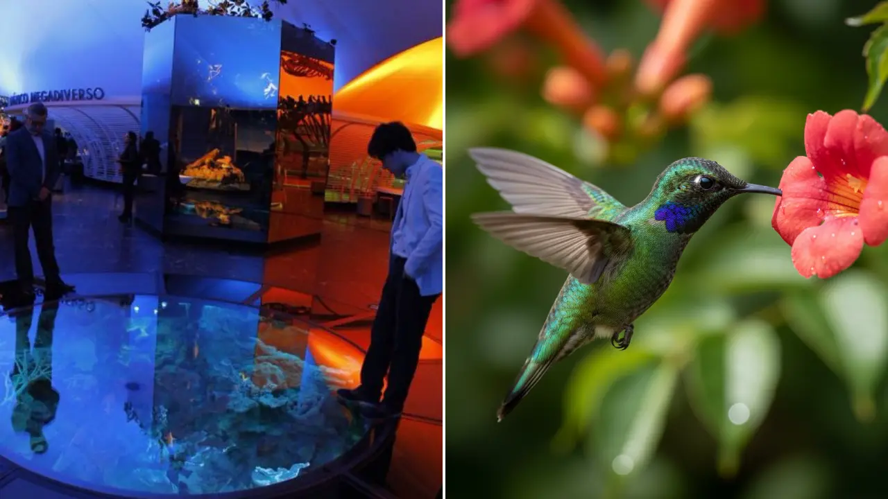 Museo de Historia Natural. Colibrí esmeralda occidental por exposición temporal en el Museo de Historia Natural en CDMX | Centro Urbano (centrourbano.com) | Gemini IA