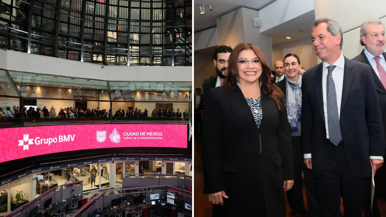 Clara Brugada Molina en la Bolsa Mexicana de Valores (BMV), por inversión de Bono verde en CDMX | Gobierno de la Ciudad de México