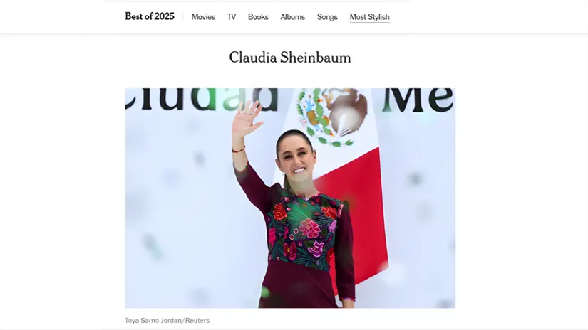imagen recuadro Claudia Sheinbaum en la posición 17 del listado de The New York Times/Foto: NYT