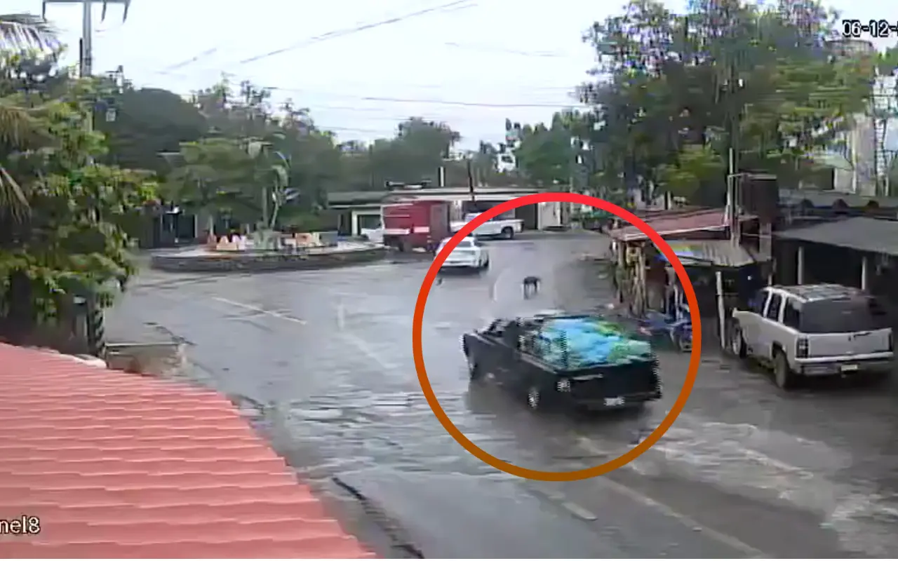 Camioneta negra que fue utilizada para realizar el ataque a la Policía Comunitaria en Coahuayana. Captura de pantalla: Milenio