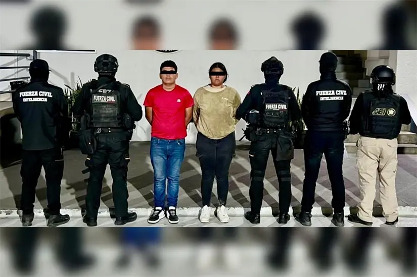 imagen recuadro Se identificaron como Luis “N”, de 23 años, y Diana “N”, de 21. Foto: Fuerza Civil