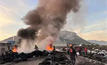 Incendio causa gran nube de humo y daños materiales en el Parque Industrial Escobedo