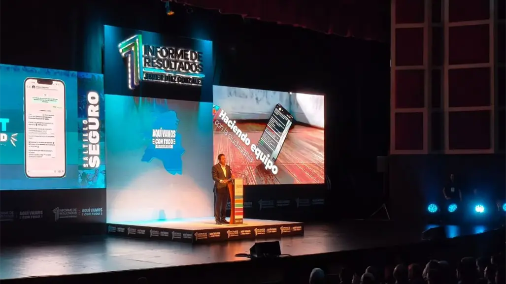 Javier Díaz rinde su informe ciudadano en Saltillo: seguridad histórica, competitividad y gobierno ciudadano