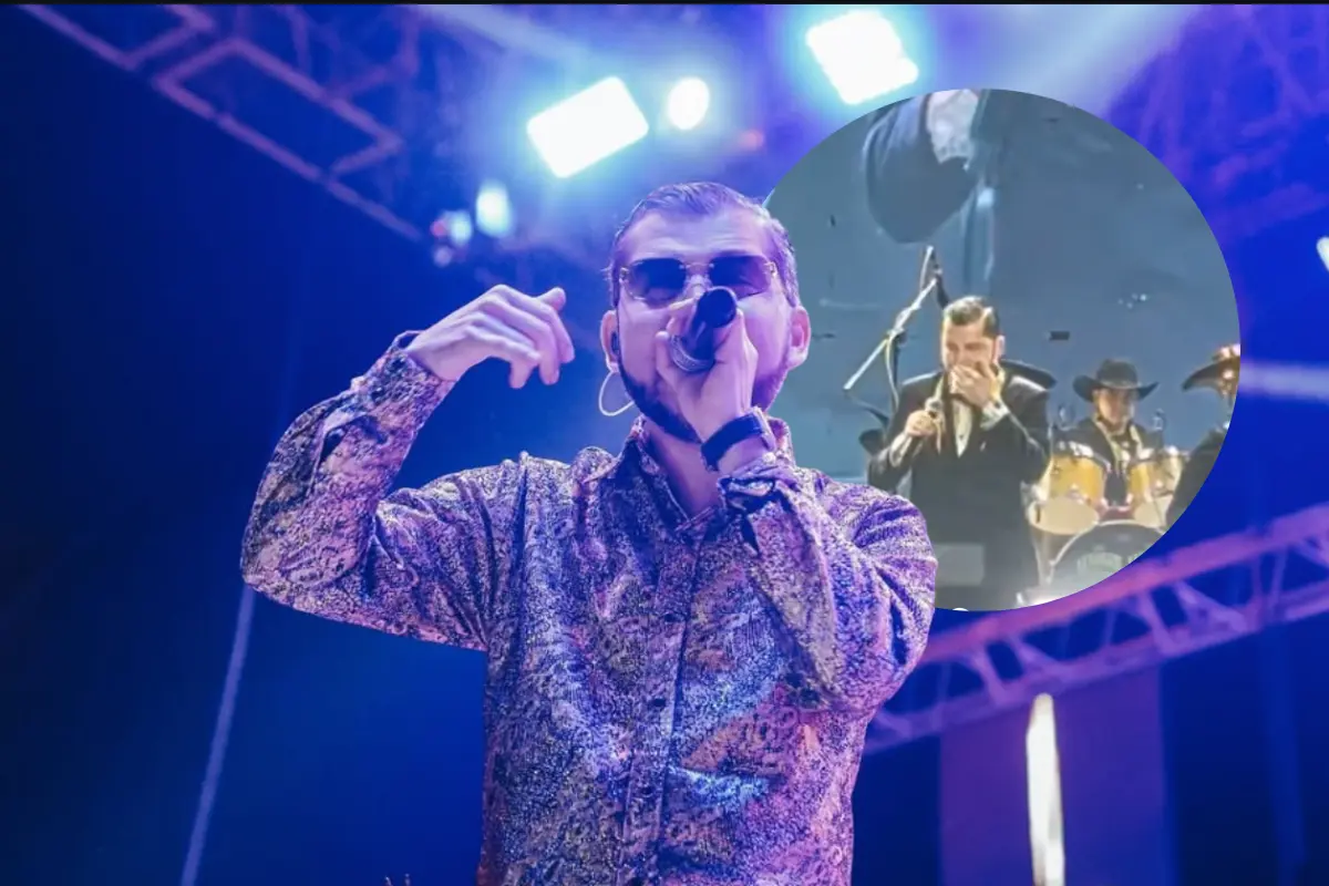 Sergio Sánchez Ayón, vocalista de Los Titanes de Durango, fue agredido durante un concierto en Puebla y continuó el show pese a la lesión (Foto: IG @lostitanesoficial / Canva)