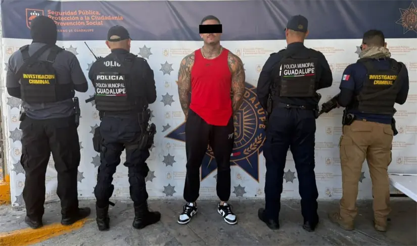 imagen recuadro Detención de un hombre identificado como Antonio. Foto: Policía de Guadalupe.