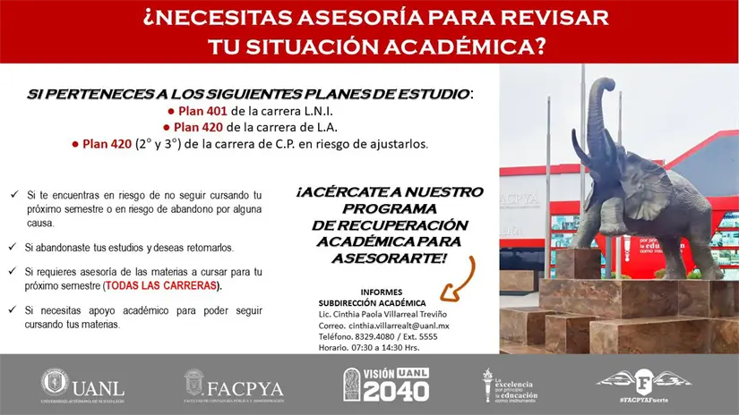 imagen recuadro Infografía con los requisitos de FACPYA Foto: Facebook Facultad de Contaduría Pública y Administración UANL