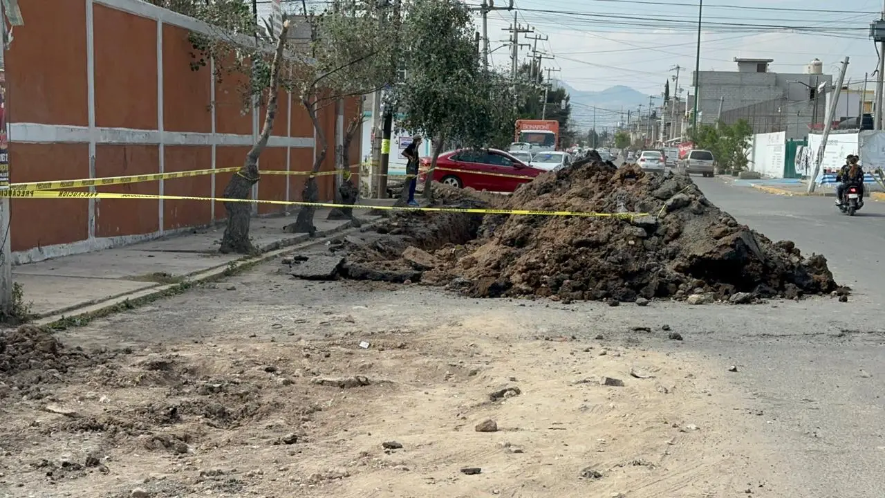 Zona en la que personas quedaron atrapadas durante trabajos en Edomex. Foto: Juan Manuel López
