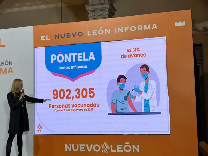 imagen recuadro En Nuevo León, la secretaria de Salud, Alma Rosa Marroquín; ofreció un panorama actualizado sobre la circulación de los diferentes serotipos de influenza. Foto: Yarince Torres.