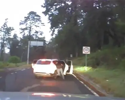 Captan intento de asalto en la carretera México-Cuernavaca; el conductor logró escapar | VIDEO