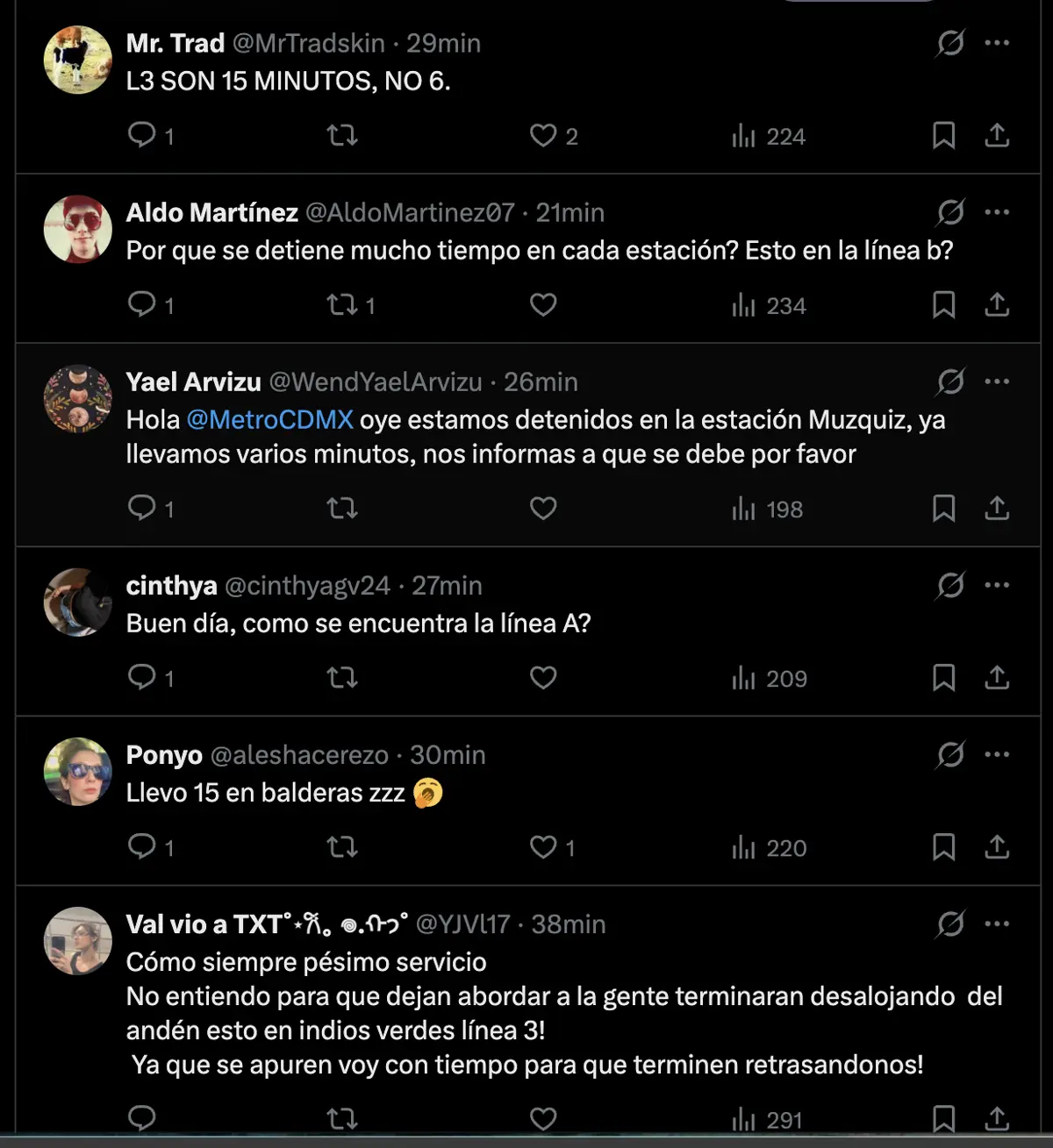 imagen recuadro Personas en el Metro CDMX esperando a que avance. Foto: captura X (@MetroCDMX