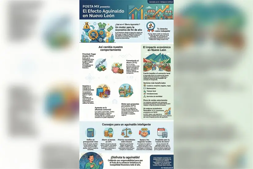 imagen recuadro El aguinaldo es una prestación incluida en la Ley Federal del Trabajo desde 1970. Foto: Generada por IA (Notebook LM)