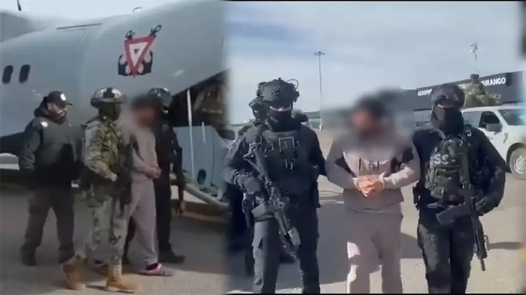 VIDEO | El Limones, líder criminal detenido en Durango, fue trasladado así por la Marina, la FGR y la SSPC