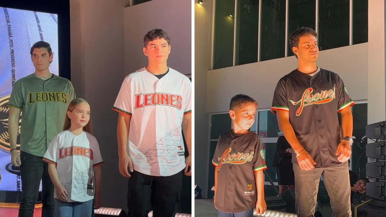 Aspecto de los nuevos uniformes que los Leones de Yucatán usarán para la temporada 2026 de la Liga Mexicana de Béisbol.- Fuente Alejandro Zapata
