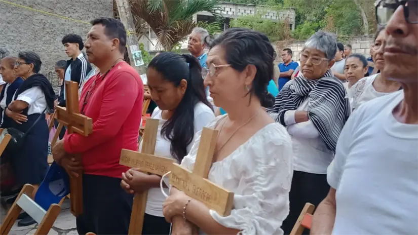 Feligreses en homenaje a a migrantes fallecidos en Chiapas/Foto: María Inés Muñoz