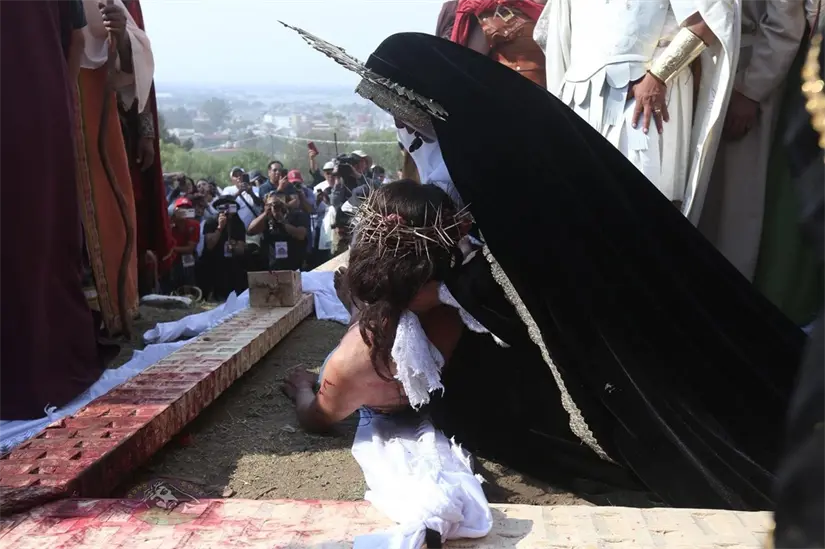 imagen recuadro Viacrucis de Iztapalapa Foto: Facebook (COSSIAC)