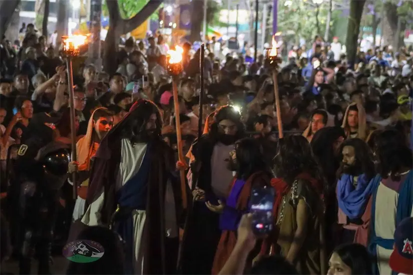 imagen recuadro Viacrucis de Iztapalapa Foto: Facebook (COSSIAC)