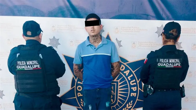 imagen recuadro Asaltante detenido. Foto: Policía de Guadalupe.