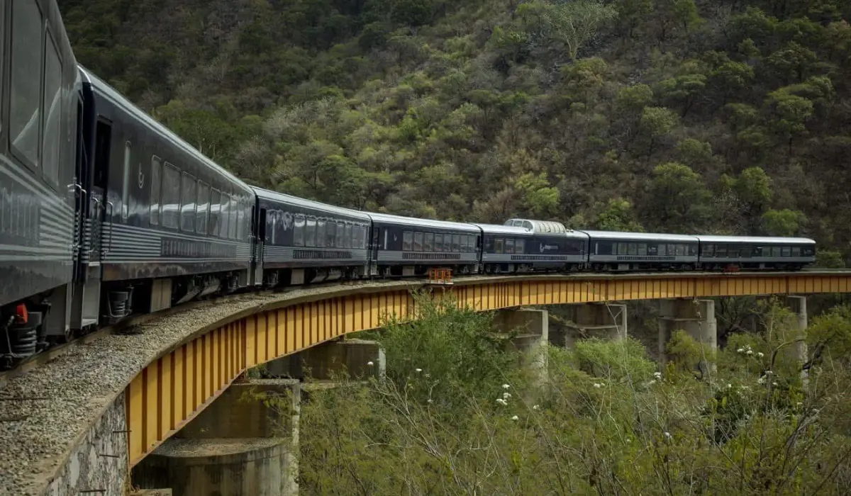 Tren Chepe sobre Barrancas del Cobre. Foto: X (@SECTUR_mx)