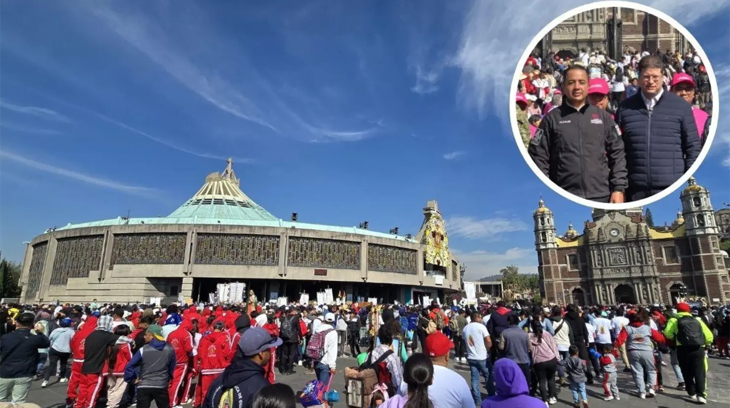 Basílica de Guadalupe alcalde GAM y titular de la SSC. Foto: Mario Flores