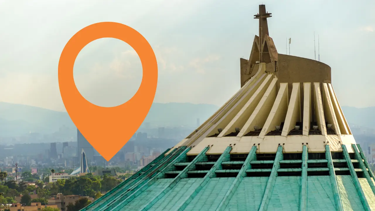 Basílica de Guadalupe en Ciudad de México, por cierre de calles. | Canva Pro