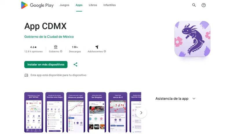 imagen recuadro Ejemplo de cómo es la aplicación App CDMX para la tarjeta virtual, en este caso, para Android en la Play Store | Play Store