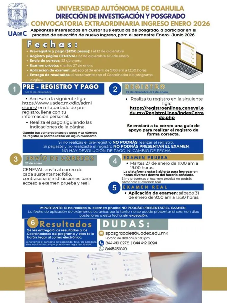 imagen recuadro Convocatoria para maestrías y doctorados en la UAdeC / Foto. UAdeC