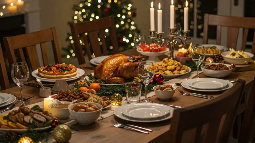 Imagen alusiva a una cena navideña Foto: Canva