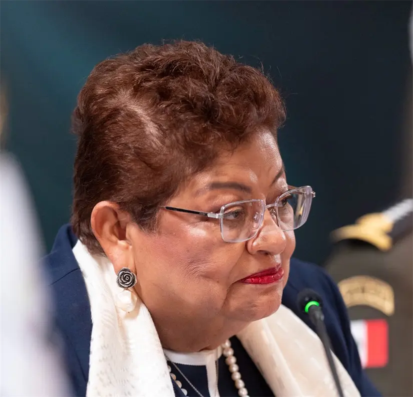 imagen recuadro Ernestina Godoy durante su participación en la 52ª sesión del Consejo Nacional de Seguridad Pública. Foto: Presidencia de la República