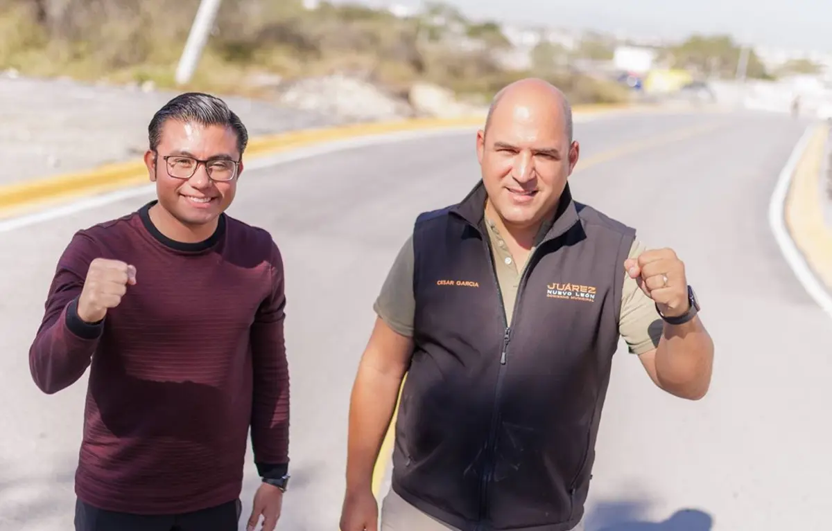 El alcalde de Juárez, Félix Arratia, destacó que la nueva interconexión vial en Praderas de San Juan se realizó en tiempo récord de 90 días. Foto: Gobierno de Juárez