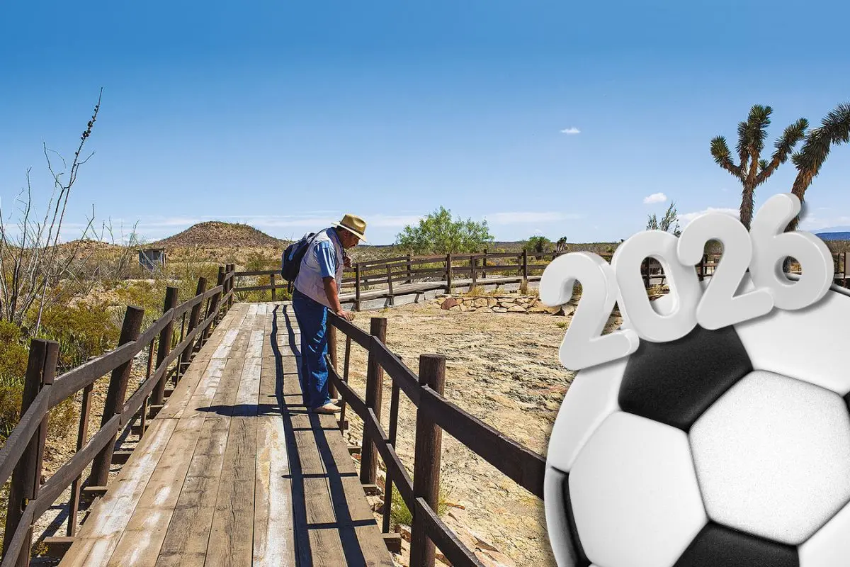 Hombre recorriendo General Cepeda ilustrando el turismo por el mundial 2026 / Foto: Escapadas México | Canva