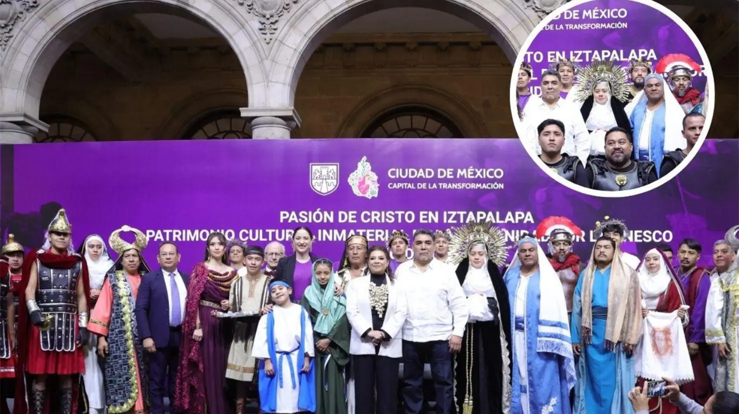 Celebración de la Jefa de Gobierno sobre la Pasión de Cristo en Iztapalapa. Foto: Gobierno de CDMX | Canva