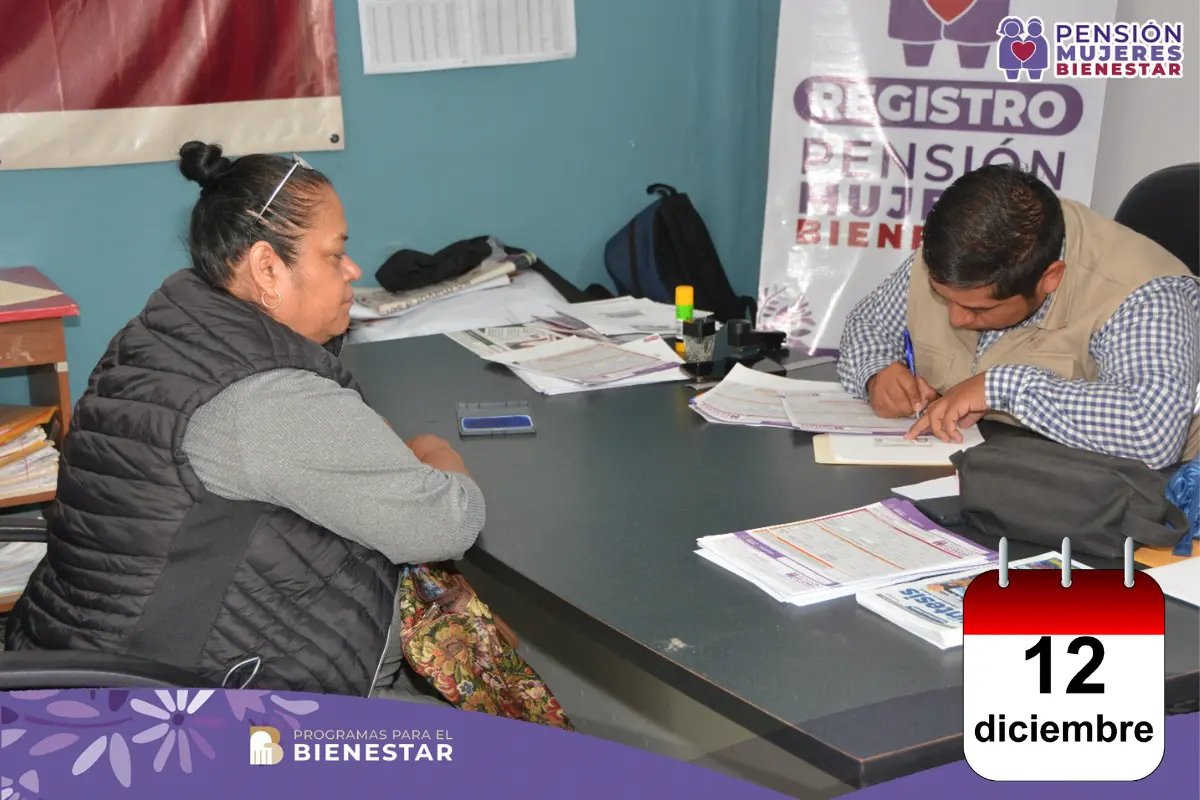 Pensión Bienestar en Tlaxcala: ¿Qué adultos mayores se registran hoy 12 de diciembre de 2025? Foto: Gobierno de México | caledario.website | Canva