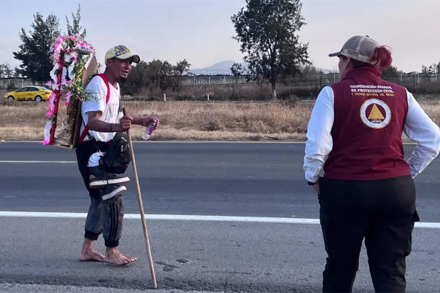 Activan módulo especial en Peñón–Texcoco para proteger a peregrinos rumbo a la Basílica