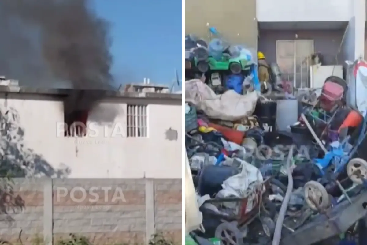 Un rápido operativo de Protección Civil de El Carmen salvó una casa en la colonia Villas del Arco, evitando que el fuego causara lesiones a los habitantes. Foto: Raymundo Elizalde