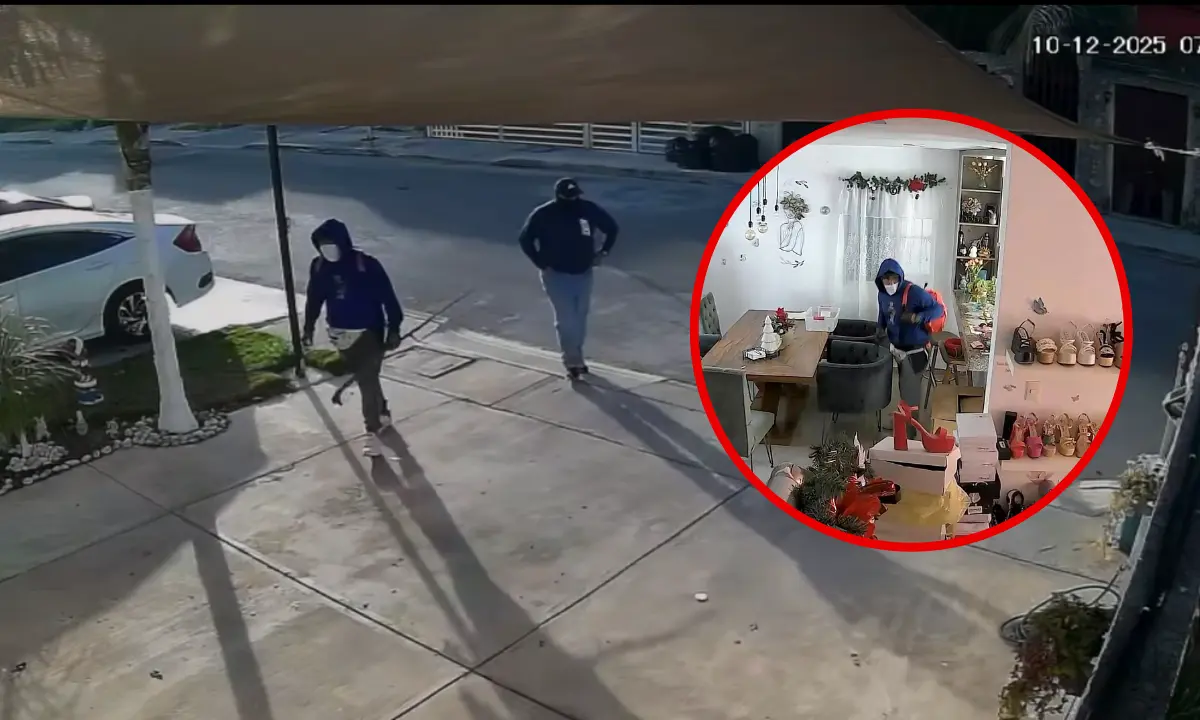 Par de presuntos ladrones captados por cámaras de vigilancia en un predio de Mérida Foto: Keila Dlr.