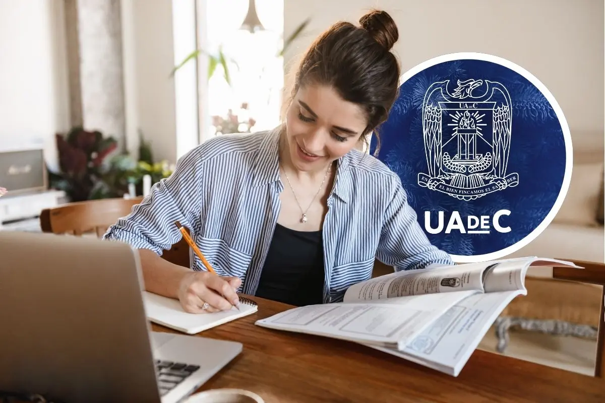 Mujer estudiando ilustra el registro de posgrados de la UAdeC / Foto: UAdeC | Canva