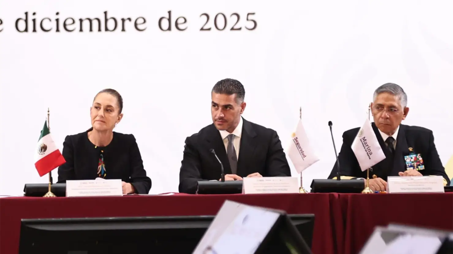 Harfuch presenta Acuerdo Nacional contra la Extorsión ante el Consejo de Seguridad. Foto: Presidencia de la República