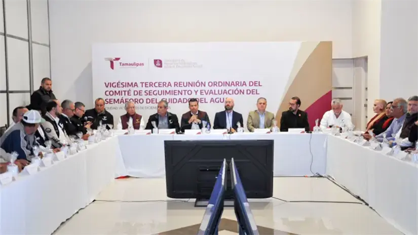 imagen recuadro El diagnóstico sobre la escasez de agua en el estado fue presentado en la Vigésima Tercera Reunión del Comité de Seguimiento del Semáforo del Agua | Foto: Secretaría de Recursos Hidráulicos de Tamaulipas