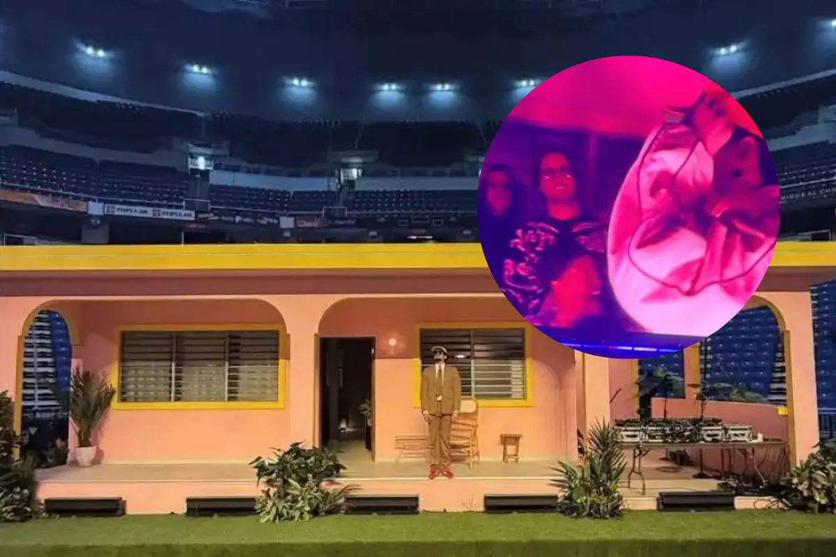 Bad Bunny convirtió “La Casita” en el momento más comentado de su segunda noche en el Estadio GNP Seguros (Foto: IG @badbunnypr / TikTok @joohannaazz / Canva)