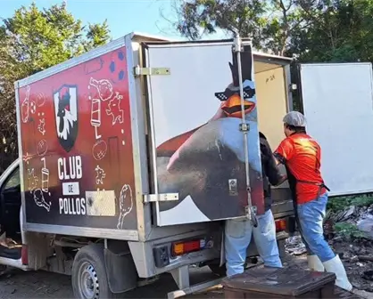 Exhiben a Club de Pollos por desechar menudencias en la vía pública en Tamaulipas