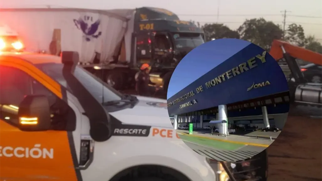Choque en boulevard Miguel de la Madrid, esta es una alternativa para llegar al Aeropuerto Internacional de Monterrey