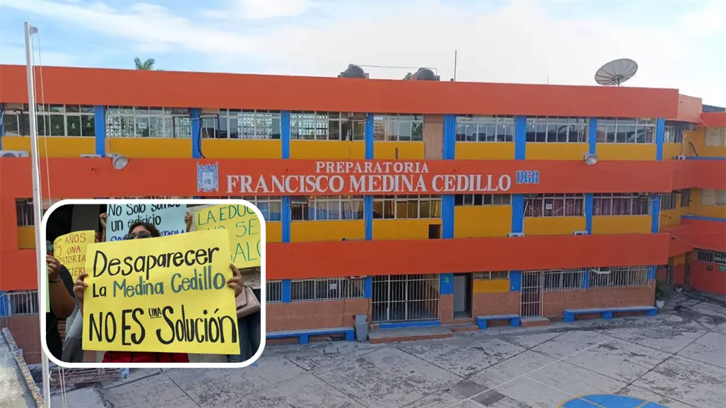 Buscan desaparecer prepa Medina Cedillo; manifestantes llegan a la presidencia de Tampico